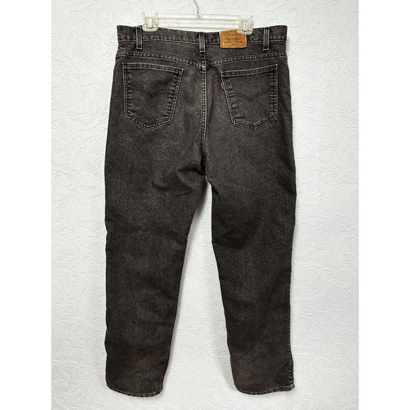 Vtg Levis Brown Tab Flex Denim Mens Size W38 L32 Black Relaxed Fit Jeans B13 - Picture 4 of 8